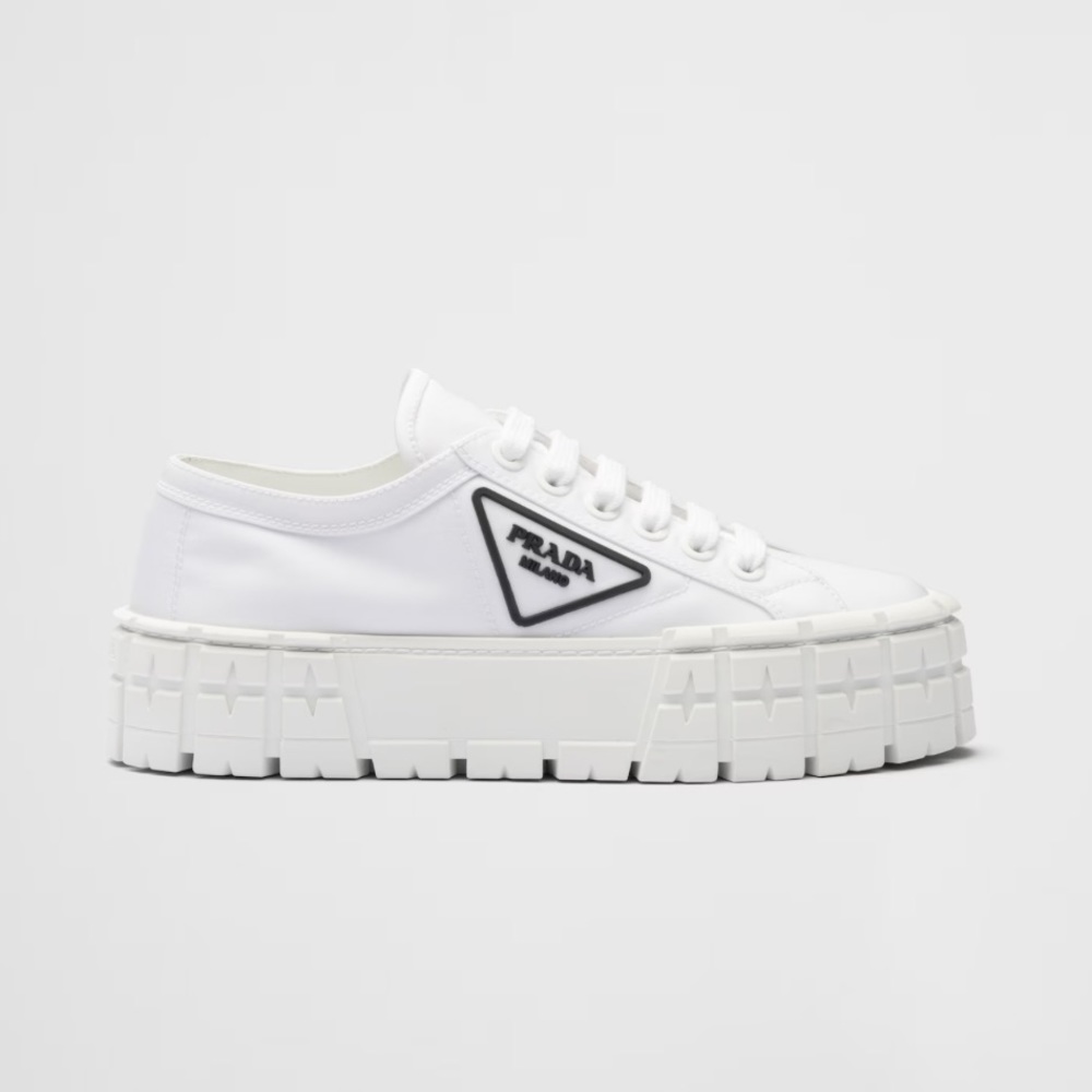 Prada Double Wheel Platform Sneaker White